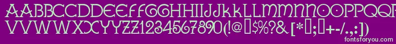 GallaeciaNormal Font – Green Fonts on Purple Background