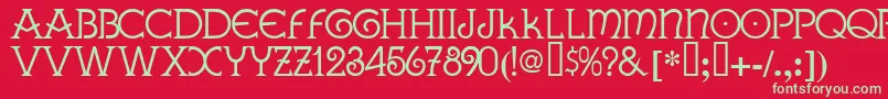 フォントGallaeciaNormal – 赤い背景に緑の文字