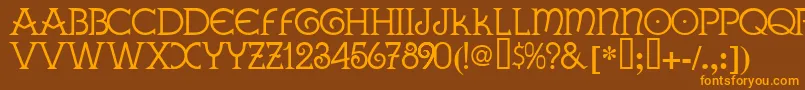 GallaeciaNormal Font – Orange Fonts on Brown Background