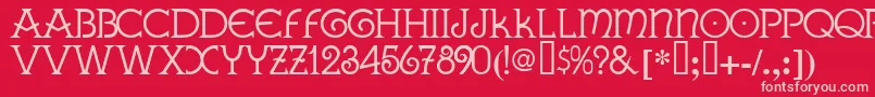 GallaeciaNormal Font – Pink Fonts on Red Background