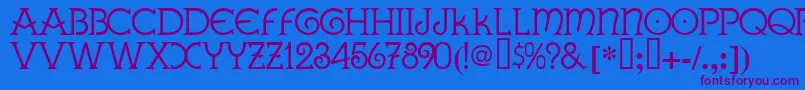 GallaeciaNormal Font – Purple Fonts on Blue Background