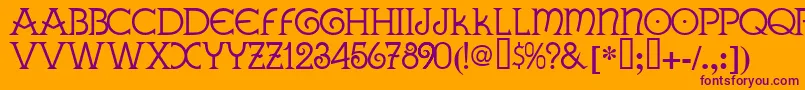 GallaeciaNormal Font – Purple Fonts on Orange Background