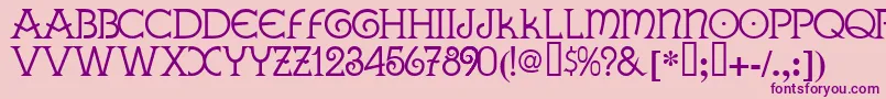 GallaeciaNormal Font – Purple Fonts on Pink Background