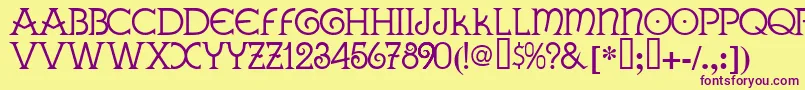 GallaeciaNormal Font – Purple Fonts on Yellow Background