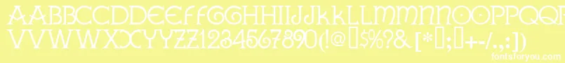 GallaeciaNormal Font – White Fonts on Yellow Background