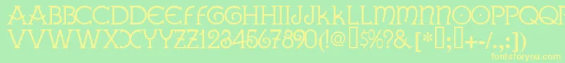 GallaeciaNormal Font – Yellow Fonts on Green Background