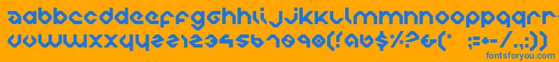 フォントcharliesangles – オレンジの背景に青い文字