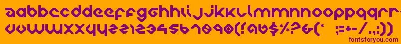charliesangles Font – Purple Fonts on Orange Background
