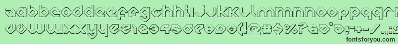 charliesangles3d-Schriftart – Schwarze Schriften auf grünem Hintergrund