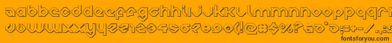 charliesangles3d-fontti – mustat fontit oranssilla taustalla