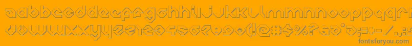 charliesangles3d-Schriftart – Graue Schriften auf orangefarbenem Hintergrund