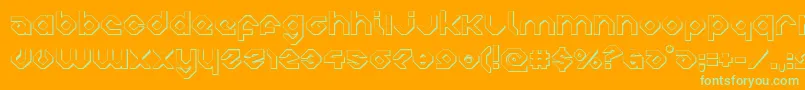 Fonte charliesangles3d – fontes verdes em um fundo laranja