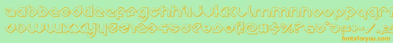 charliesangles3d-Schriftart – Orangefarbene Schriften auf grünem Hintergrund