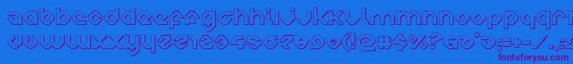 フォントcharliesangles3d – 紫色のフォント、青い背景