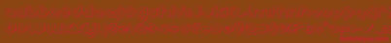 charliesangles3d-fontti – punaiset fontit ruskealla taustalla