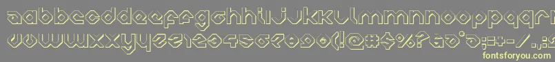 フォントcharliesangles3d – 黄色のフォント、灰色の背景