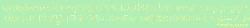 フォントcharliesangles3d – 黄色の文字が緑の背景にあります