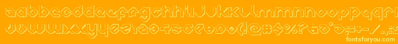 charliesangles3d-Schriftart – Gelbe Schriften auf orangefarbenem Hintergrund