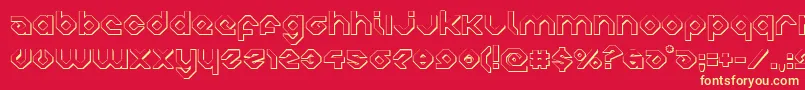 charliesangles3d-Schriftart – Gelbe Schriften auf rotem Hintergrund
