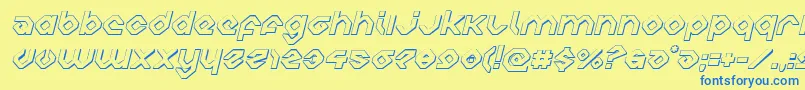 charliesangles3dital Font – Blue Fonts on Yellow Background