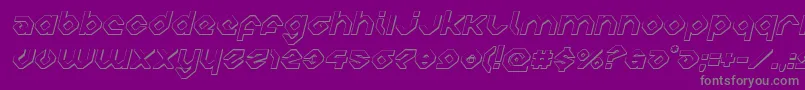 Czcionka charliesangles3dital – szare czcionki na fioletowym tle