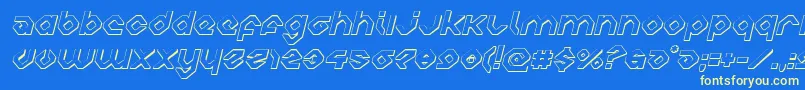 charliesangles3dital Font – Yellow Fonts on Blue Background