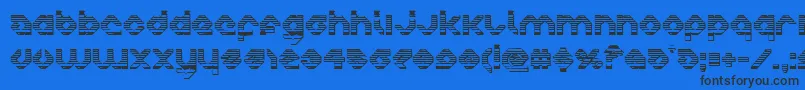 フォントcharliesangleschrome – 黒い文字の青い背景
