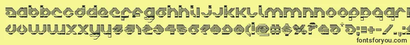 フォントcharliesangleschrome – 黒い文字の黄色い背景
