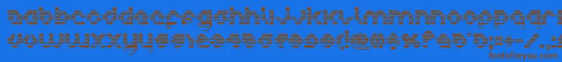 charliesangleschrome-Schriftart – Braune Schriften auf blauem Hintergrund