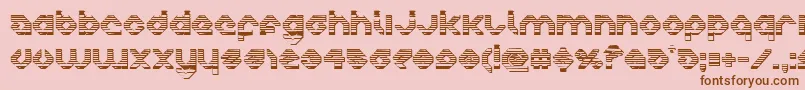 charliesangleschrome-fontti – ruskeat fontit vaaleanpunaisella taustalla
