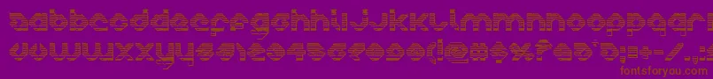 charliesangleschrome-Schriftart – Braune Schriften auf violettem Hintergrund