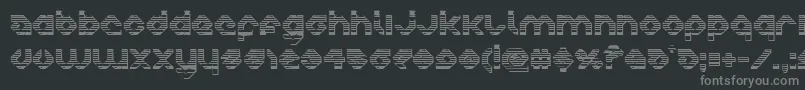 charliesangleschrome-fontti – harmaat kirjasimet mustalla taustalla