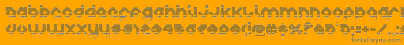 charliesangleschrome-Schriftart – Graue Schriften auf orangefarbenem Hintergrund