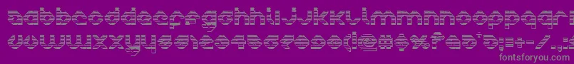 フォントcharliesangleschrome – 紫の背景に灰色の文字