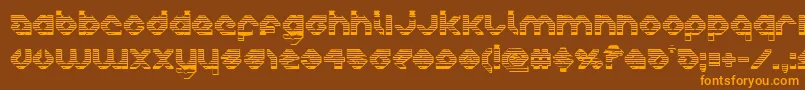charliesangleschrome-fontti – oranssit fontit ruskealla taustalla