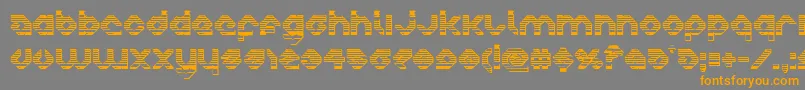 フォントcharliesangleschrome – オレンジの文字は灰色の背景にあります。