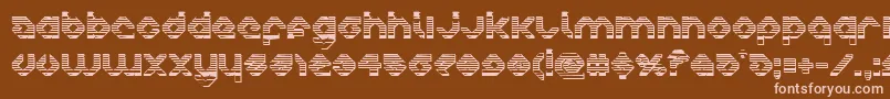 charliesangleschrome-fontti – vaaleanpunaiset fontit ruskealla taustalla