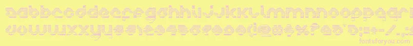 charliesangleschrome-Schriftart – Rosa Schriften auf gelbem Hintergrund