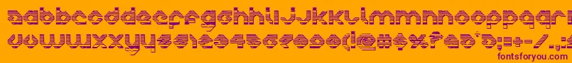 charliesangleschrome-fontti – violetit fontit oranssilla taustalla