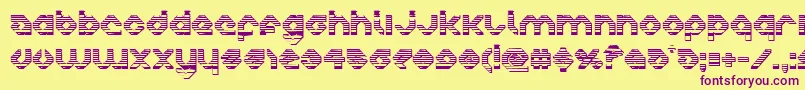 charliesangleschrome-Schriftart – Violette Schriften auf gelbem Hintergrund