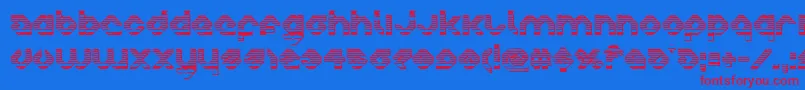 フォントcharliesangleschrome – 赤い文字の青い背景