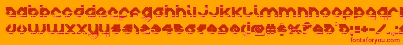 charliesangleschrome-Schriftart – Rote Schriften auf orangefarbenem Hintergrund