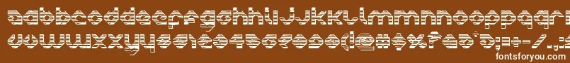 charliesangleschrome-Schriftart – Weiße Schriften auf braunem Hintergrund