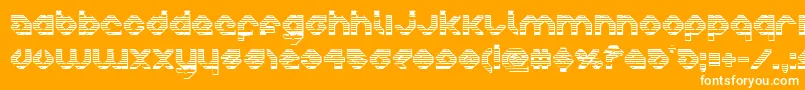 charliesangleschrome-Schriftart – Weiße Schriften auf orangefarbenem Hintergrund