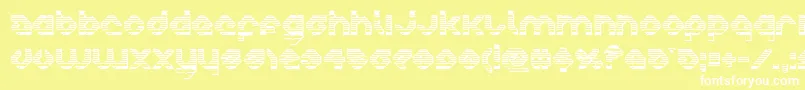 フォントcharliesangleschrome – 黄色い背景に白い文字
