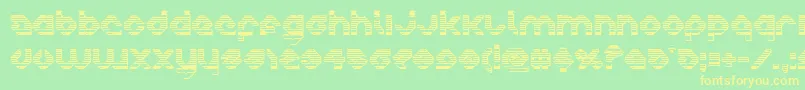 charliesangleschrome-Schriftart – Gelbe Schriften auf grünem Hintergrund