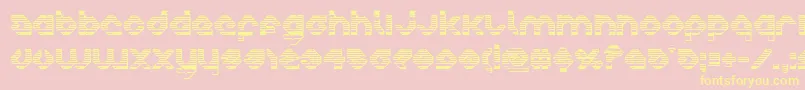 charliesangleschrome-Schriftart – Gelbe Schriften auf rosa Hintergrund