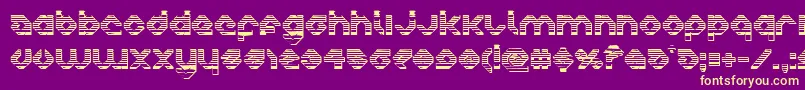 charliesangleschrome-Schriftart – Gelbe Schriften auf violettem Hintergrund