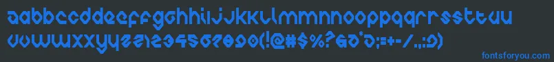 charliesanglescond Font – Blue Fonts on Black Background