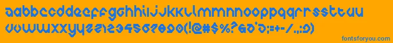 charliesanglescond Font – Blue Fonts on Orange Background